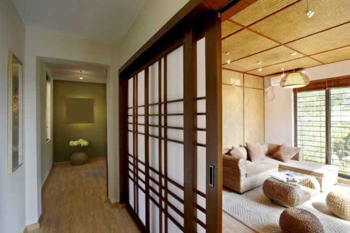 sliding panels in Japanese style