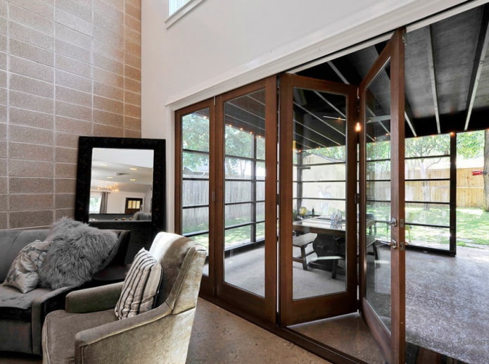 sliding panels for a terrace