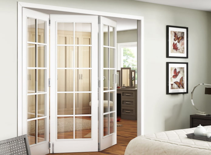 sliding French doors in the interior