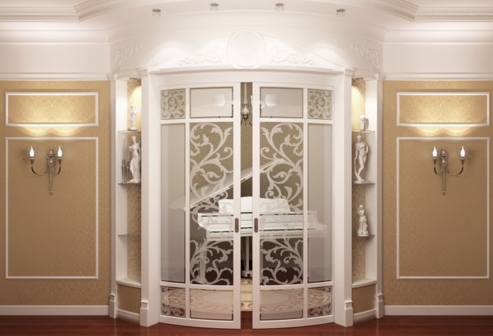 sliding semicircular doors in the interior