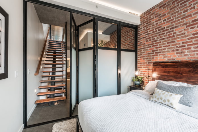 sliding aluminum doors in the interior