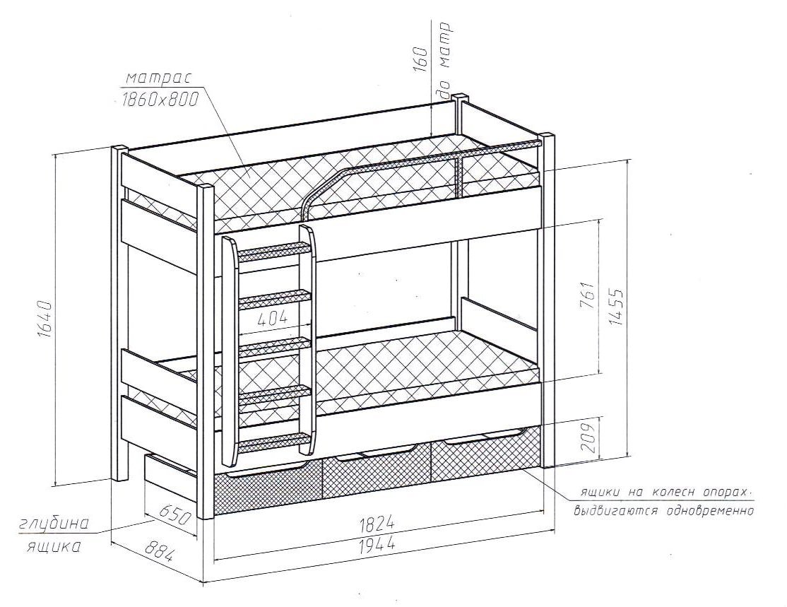 children's bunk bed sizes