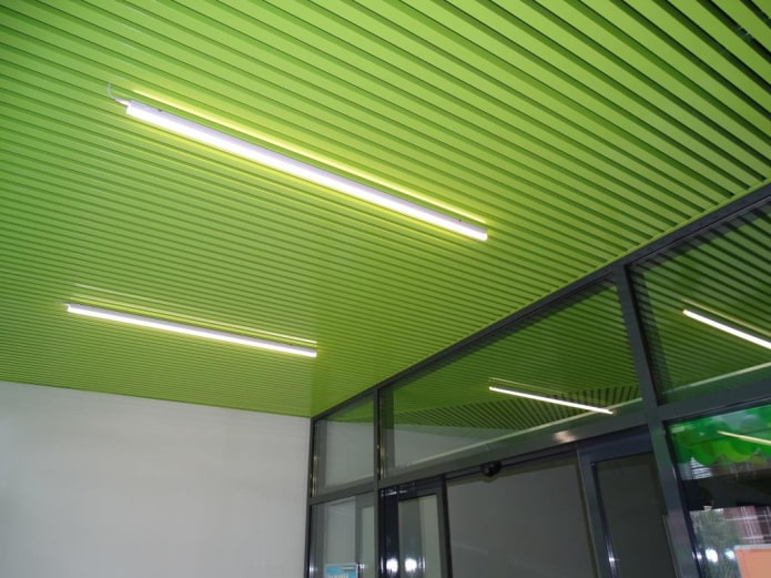cube-shaped slatted suspended structure