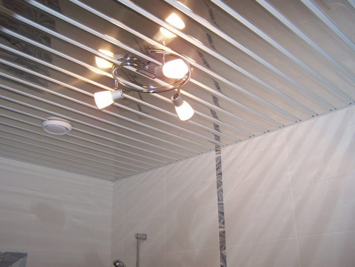mirror slatted hanging structure