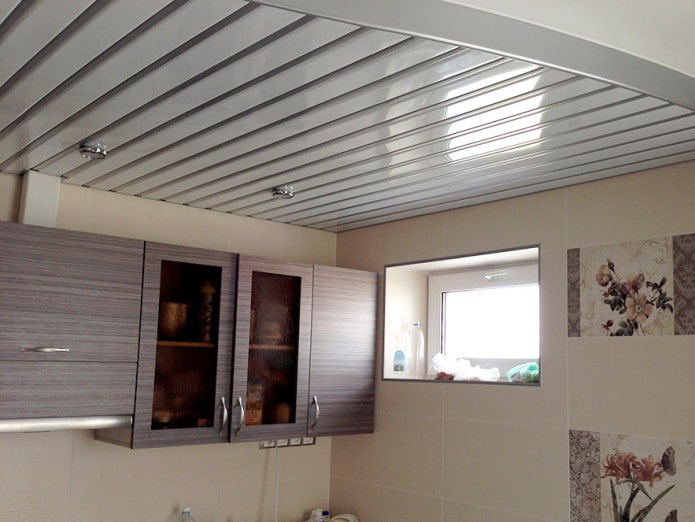 white slatted suspended structure