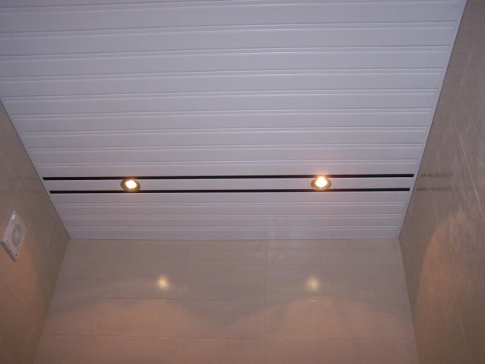 white slatted suspended structure