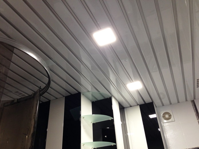 white slatted suspended structure