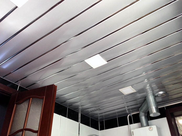 silver slatted pendant light