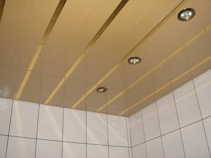 golden slatted pendant structure