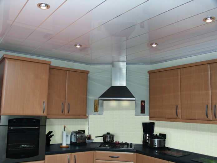 slatted hanging structure in the kitchen