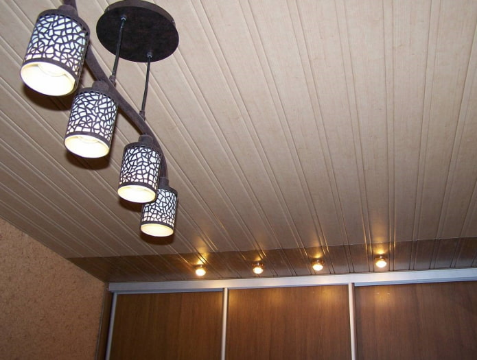 slatted suspended structure in the corridor