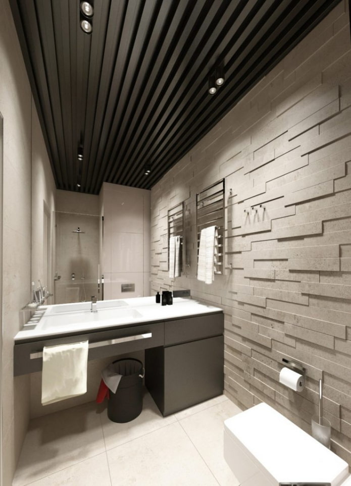 matte slatted suspended structure