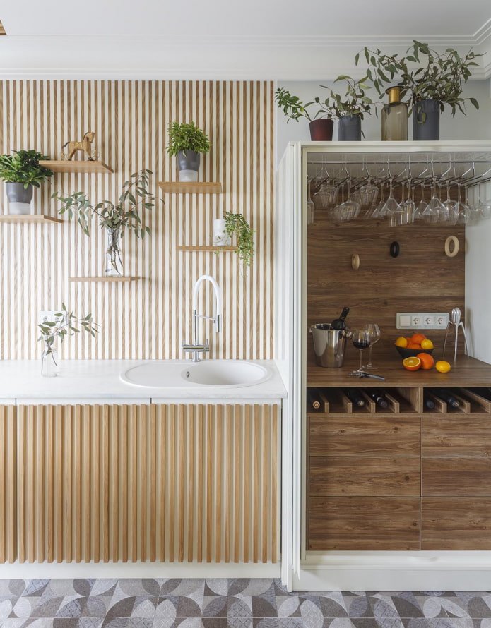 use of slats in the kitchen