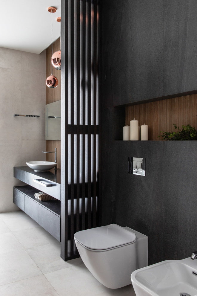 black bathroom