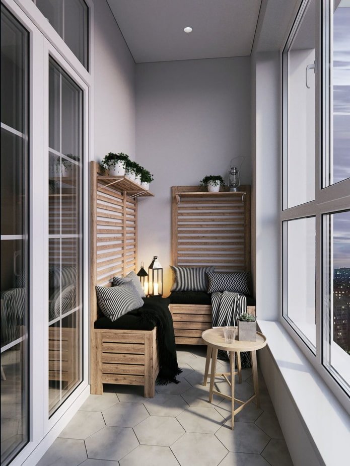 balcony in Scandinavian style