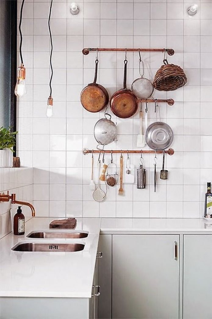 wall storage in the kitchen