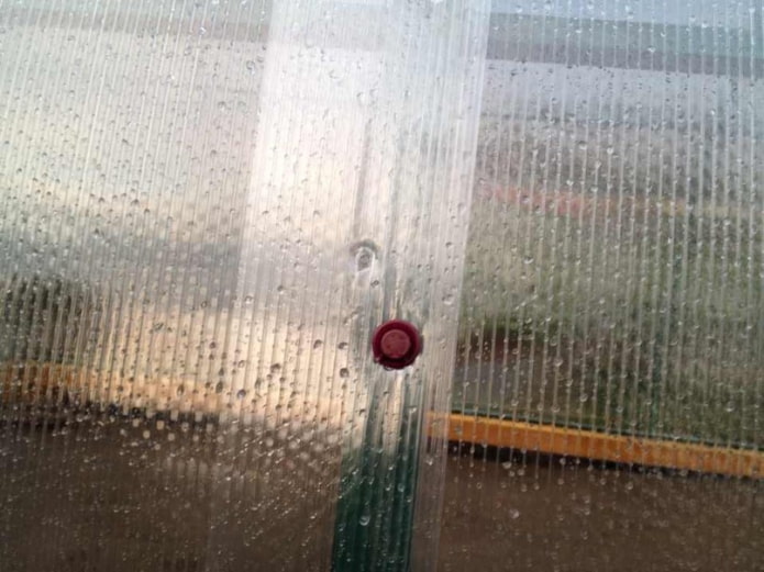 sealing a crack in a polycarbonate greenhouse with tape