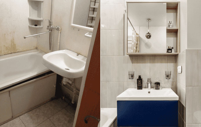 Photos before and after renovation