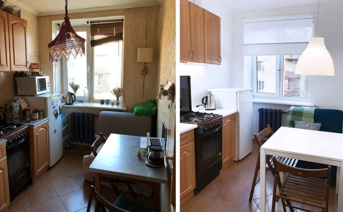 Photos before and after renovation