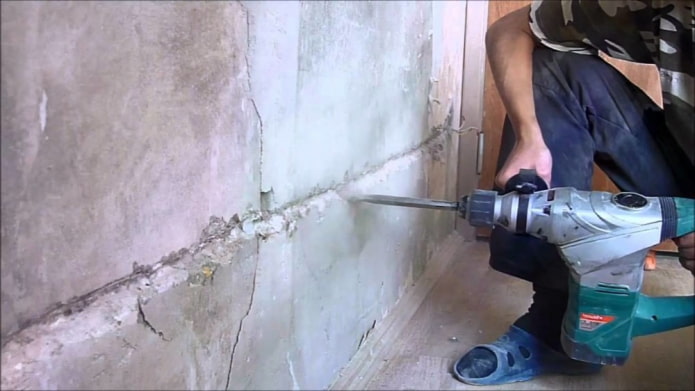Machine-making grooves with a hammer drill
