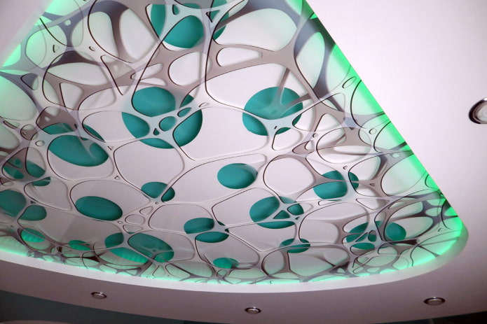 stretched fabric with 3D perforation