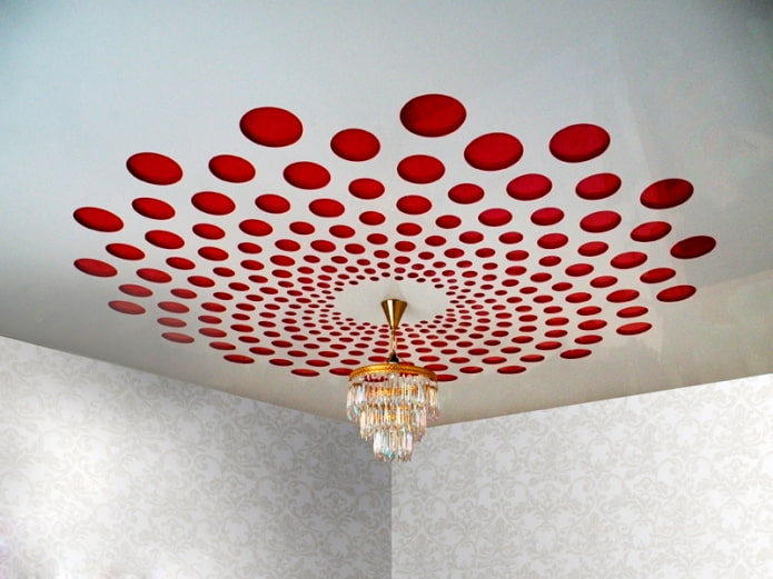carved stretch fabric with a chandelier
