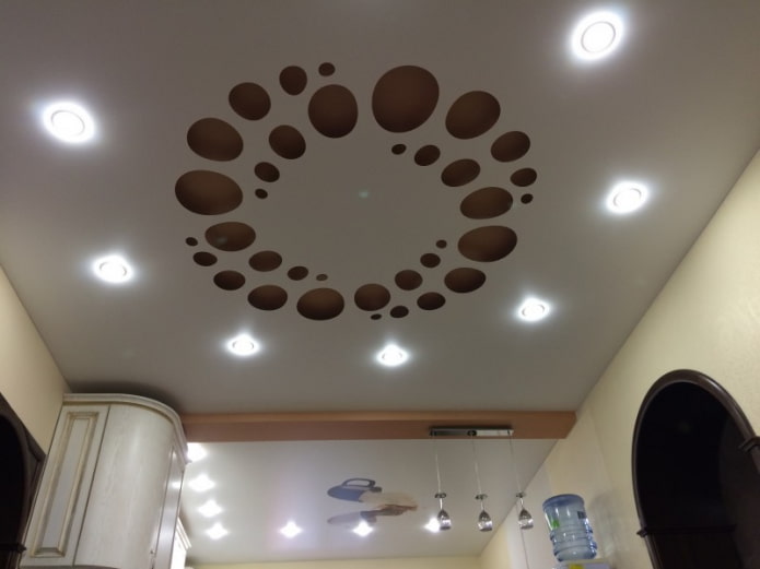 carved stretch fabric with spotlights