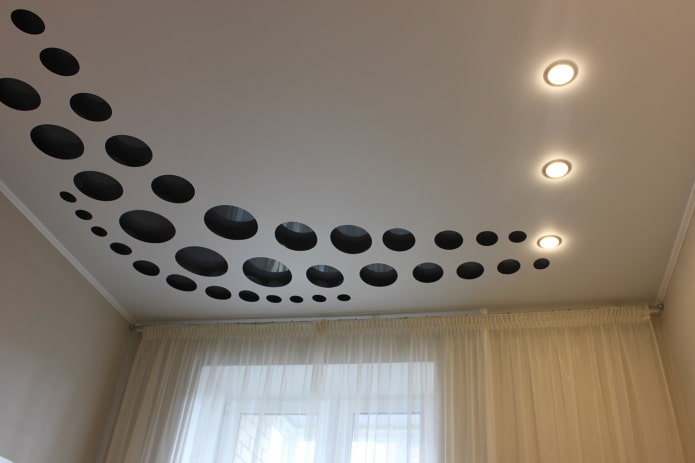 carved stretch fabric with spotlights