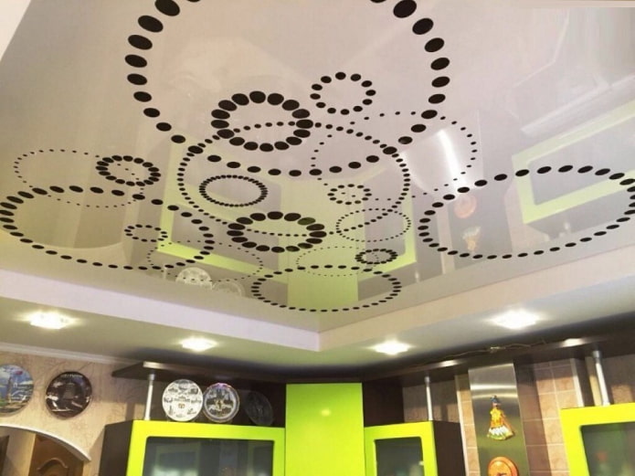 stretched fabric with perforation in the form of circles