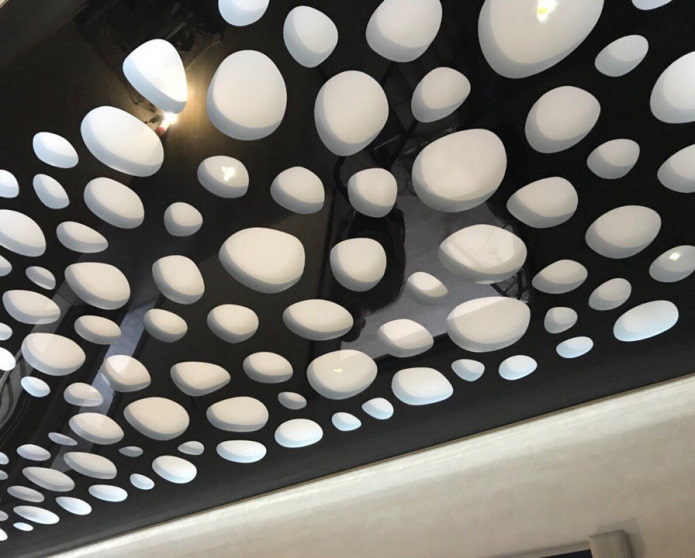 carved stretch ceiling black
