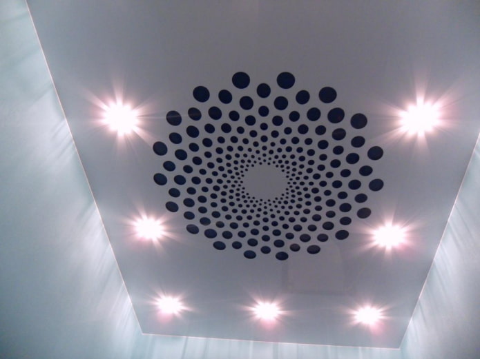 carved stretch fabric with spotlights