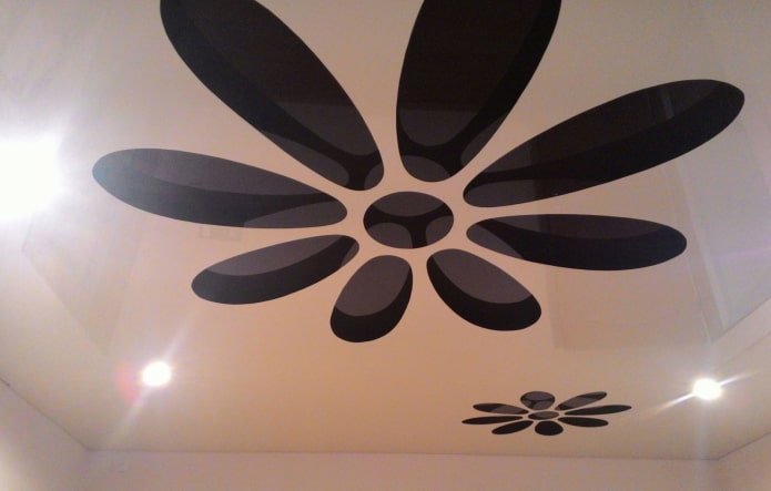 stretched fabric with perforation in the form of flowers