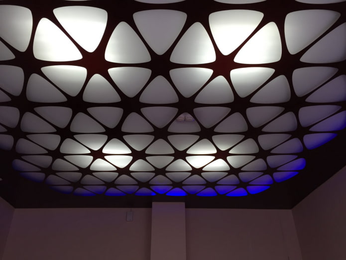 perforated canvas with illumination from cutouts