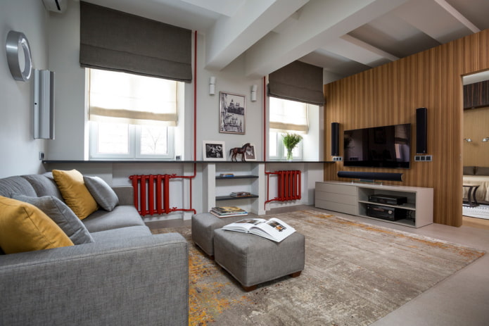 double roman blinds in the living room