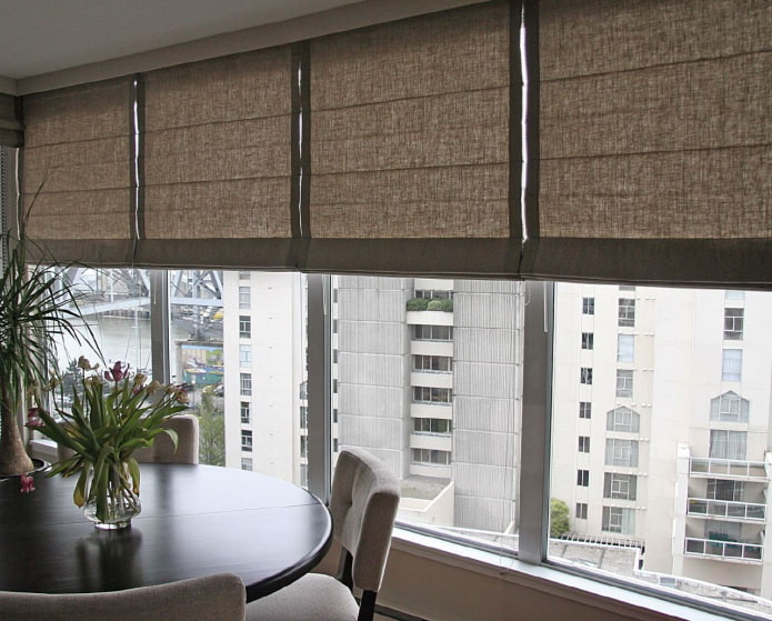 burlap roman blinds