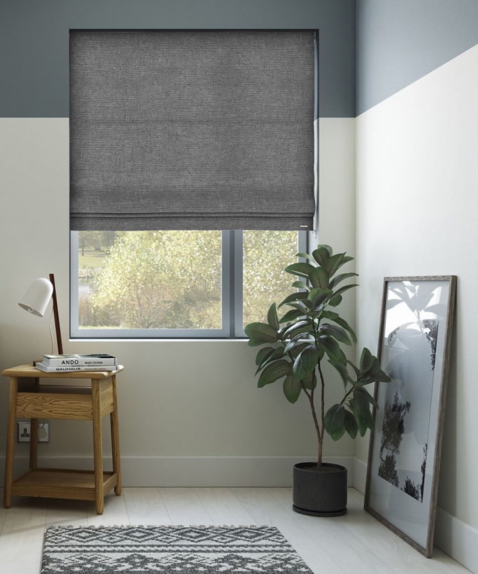 roman blinds made of wool 