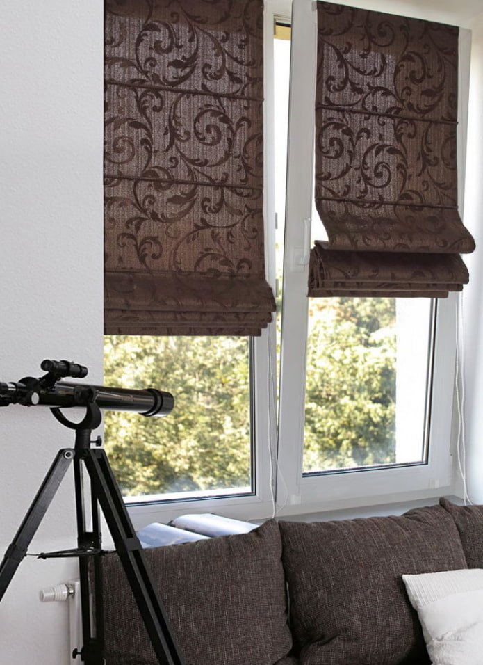 burlap roman blinds
