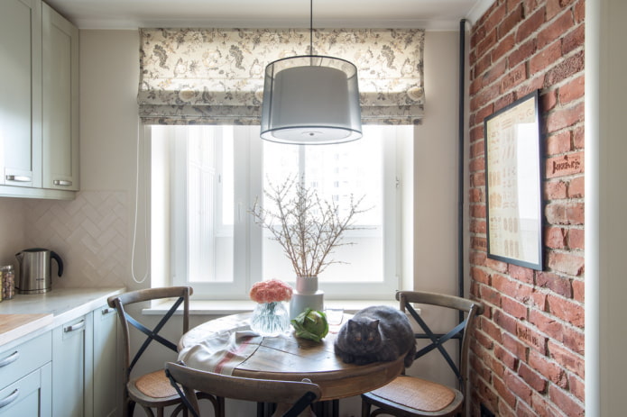 Roman blinds with fastening on the window opening
