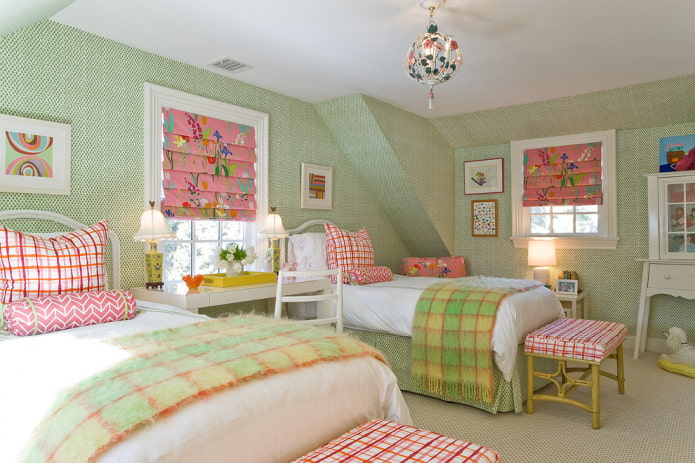 roman curtains in a girl's nursery