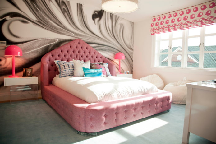 Roman blinds in a children's room in a modern style