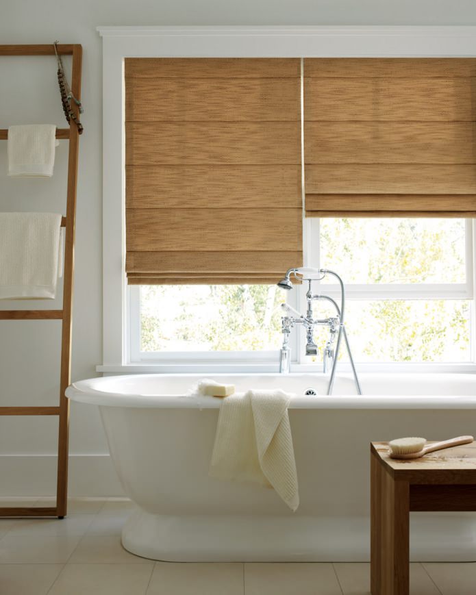roman blind in the bathroom interior
