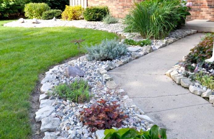 Rock garden near the path