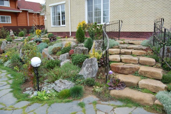 Rockery on a slope