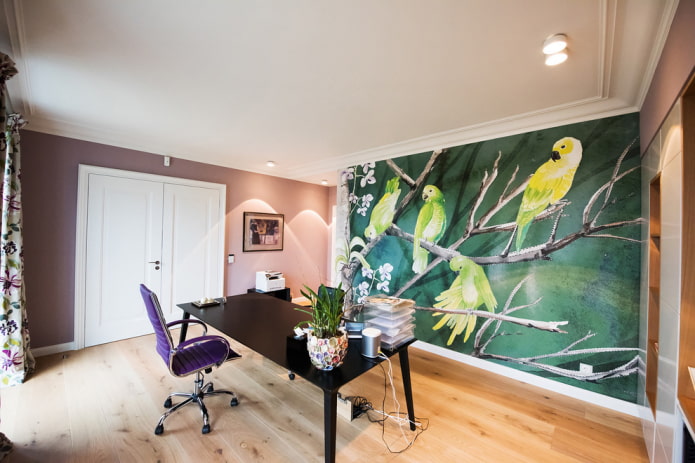wall painting with birds