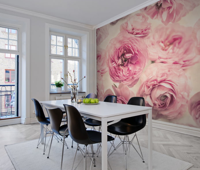 Photo wallpaper with flowers