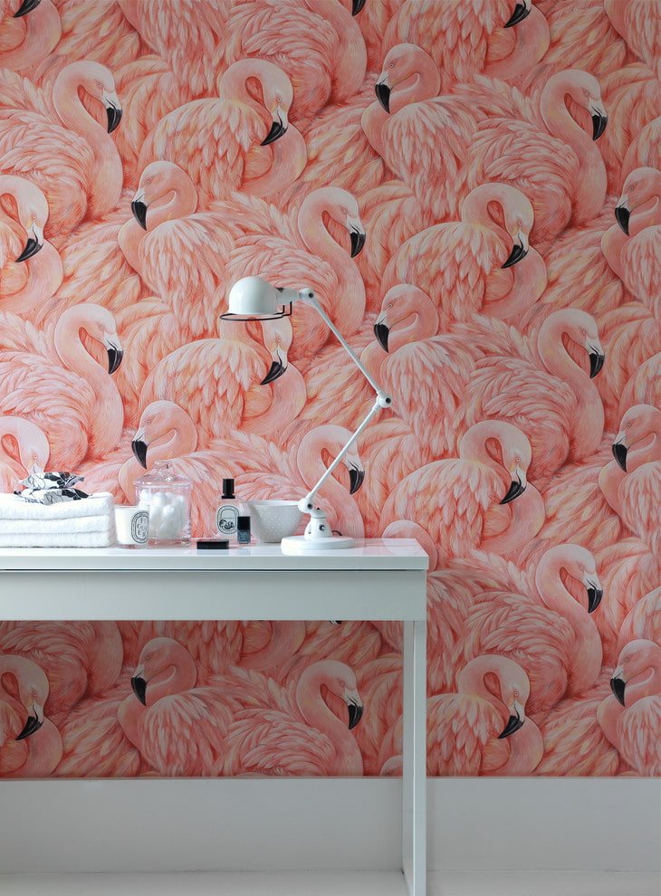 wallpaper with flamingo