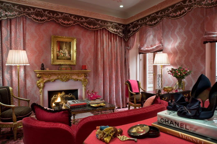 pink living room