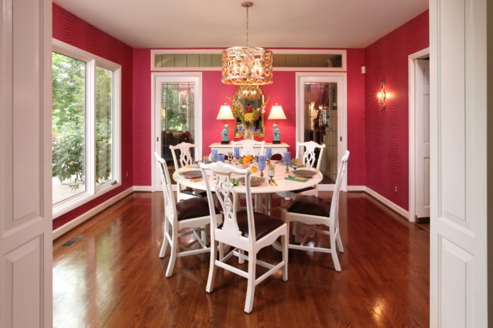 Textile pink wallpaper