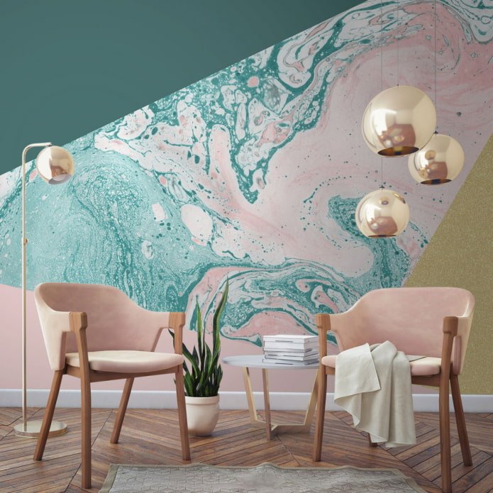 pink and turquoise wallpaper