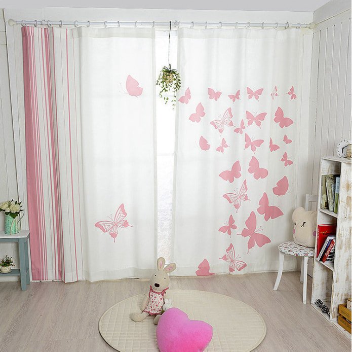 butterflies on curtains